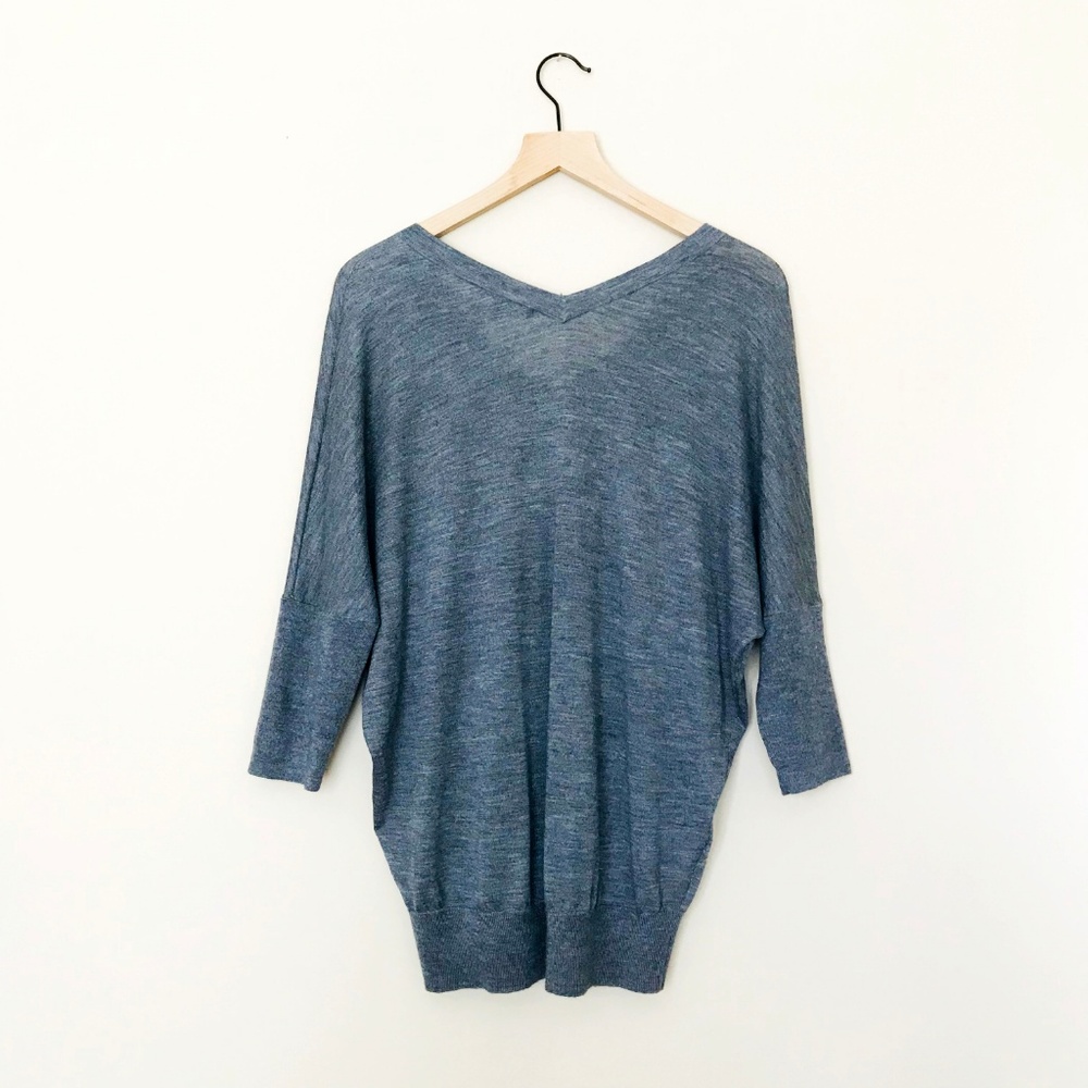 derek lam gray cashmere silk mara batwing sweater - Picture 2 of 8
